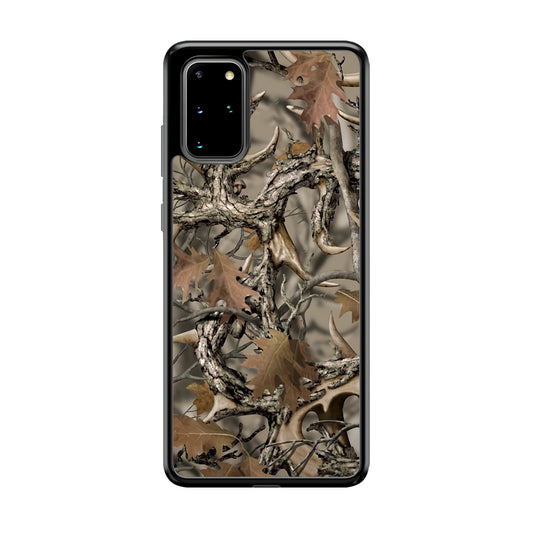 Camo Dry Leaves and Deer Horns Samsung Galaxy S20 Plus Case