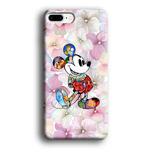 Mickey Colored on Flower iPhone 7 Plus 3D Case