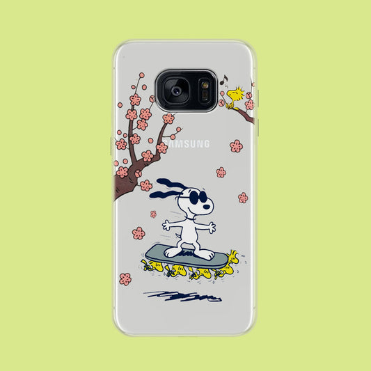 Snoopy Flying Board Samsung Galaxy S7 Clear Case