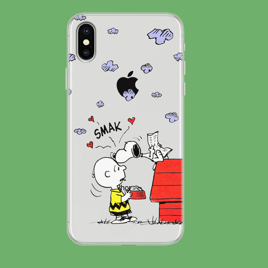 Snoopy Smak Kiss iPhone Xs Clear Case