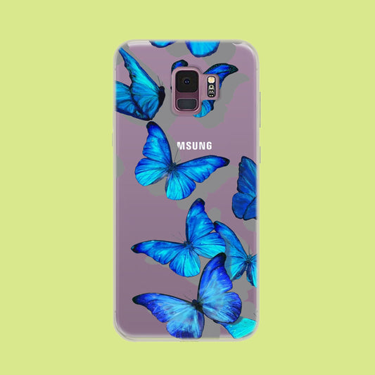 Sparkling Blue Butterfly Samsung Galaxy S9 Clear Case