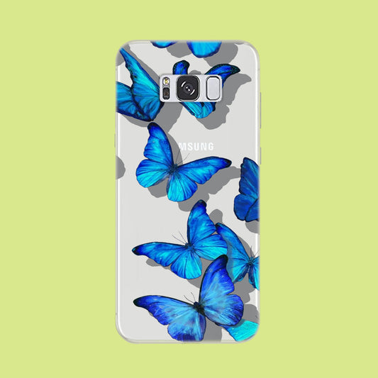 Sparkling Blue Butterfly Samsung Galaxy S8 Plus Clear Case