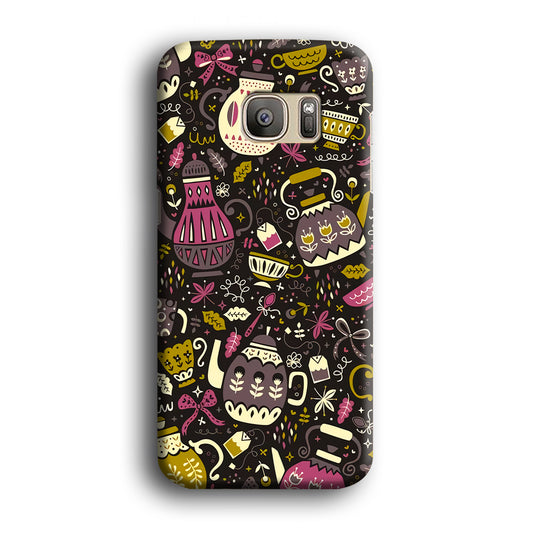 Tea Time in Evening Parties Samsung Galaxy S7 3D Case