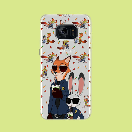 Zootopia Judy and Nick Cops Spirit Samsung Galaxy S7 Edge Clear Case