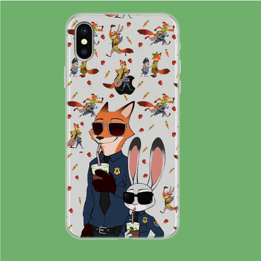 Zootopia Judy and Nick Cops Spirit iPhone X Clear Case