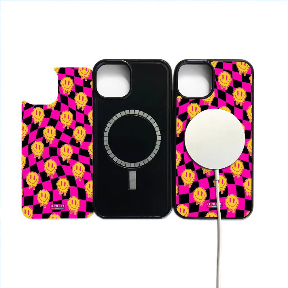 Smiley on Board Pink Ink Cover Magsafe iPhone Case