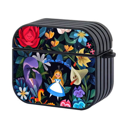 Alice in Wonderland The Flower Garden Hard Plastic Case Cover For Apple Airpods 3