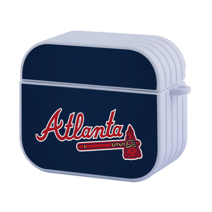 Atlanta Braves MLB Deep Blue Jersey Hard Plastic Case Cover For Apple Airpods 3