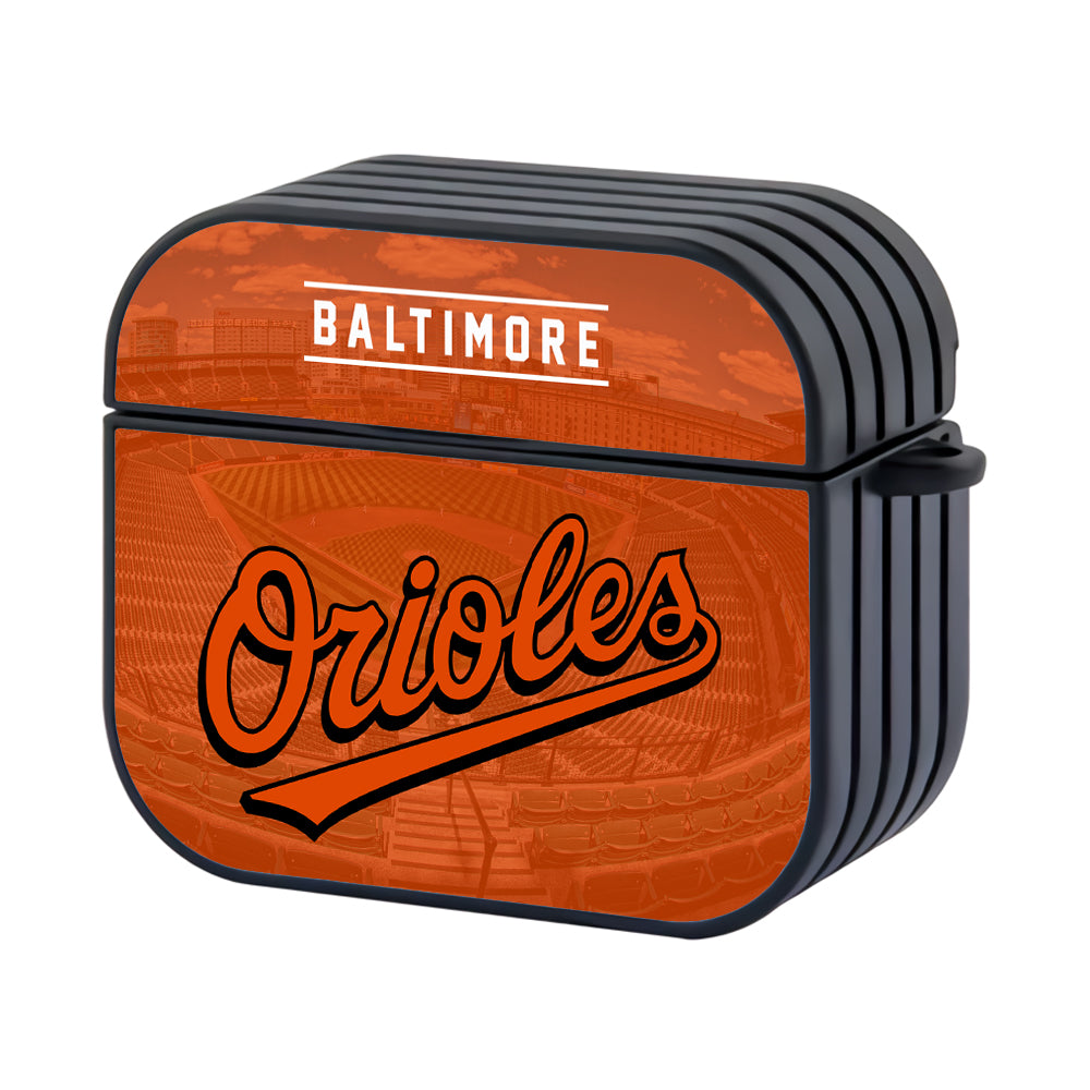 Baltimore Orioles Stadium on Banner Hard Plastic Case Cover For Apple Airpods 3
