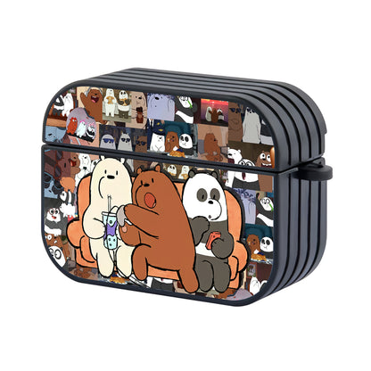 Bare Bears Fun with Each Activity Hard Plastic Case Cover For Apple Airpods Pro