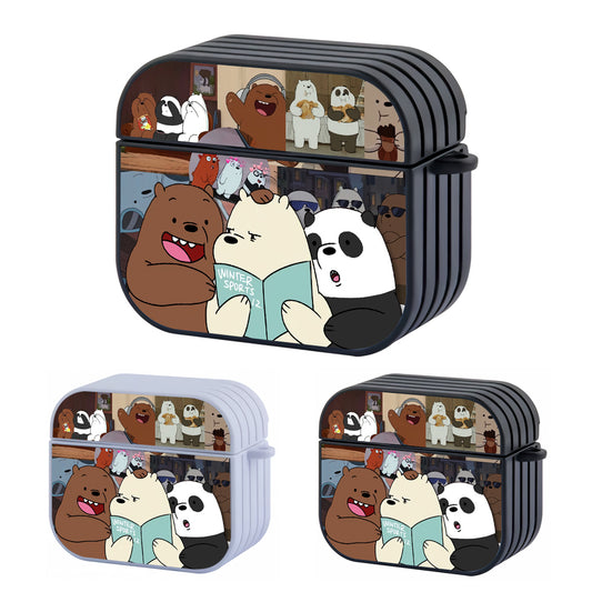 Bare Bears Learning The Winter Sports Hard Plastic Case Cover For Apple Airpods 3