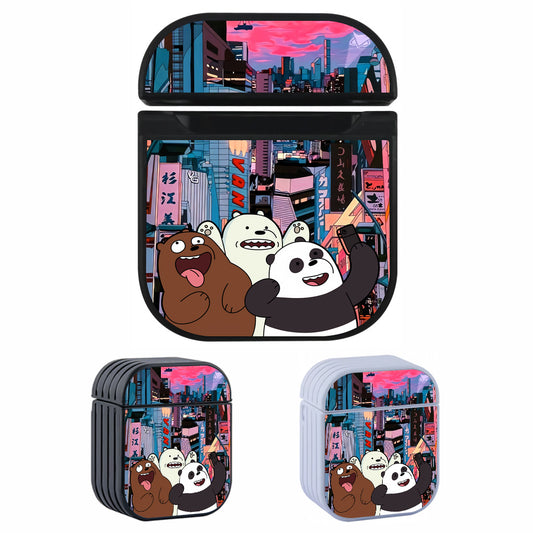 Bare Bears Vacation Abroad Hard Plastic Case Cover For Apple Airpods