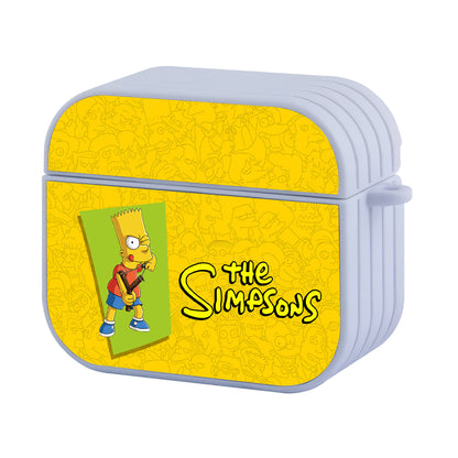 Bart Playing Slingshot Hard Plastic Case Cover For Apple Airpods 3