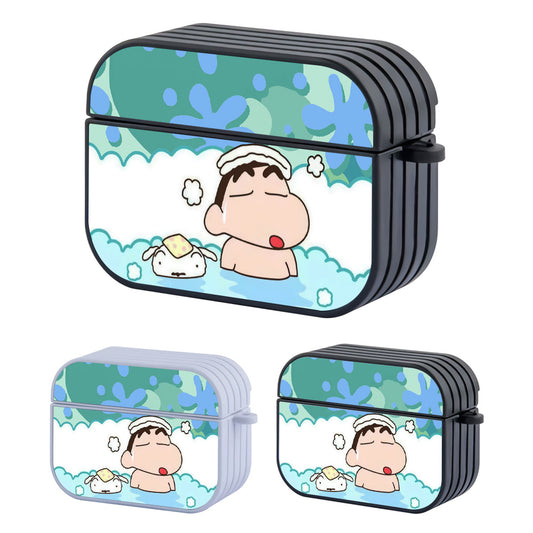 Crayon Shinchan Take a Break with a Hot Bath Hard Plastic Case Cover For Apple Airpods Pro
