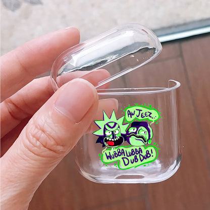 Crazy Rick and Morty Protective Clear Case Cover For Apple Airpods