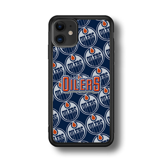 Edmonton Oilers Blue Patern Assembly iPhone 11 Case