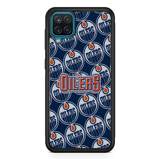 Edmonton Oilers Blue Patern Assembly Samsung Galaxy A12 Case