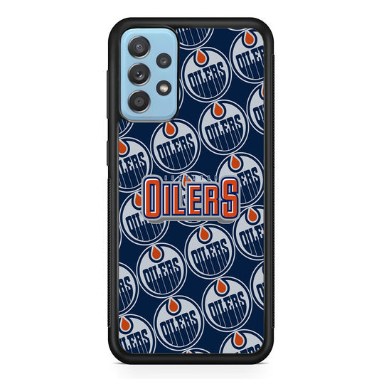 Edmonton Oilers Blue Patern Assembly Samsung Galaxy A72 Case