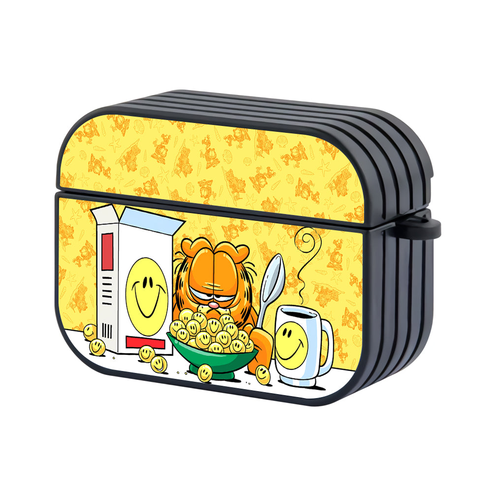 Garfield Breakfast with Cereal and a Smile Hard Plastic Case Cover For Apple Airpods Pro