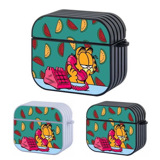 Garfield Busy Ordering Food Hard Plastic Case Cover For Apple Airpods 3