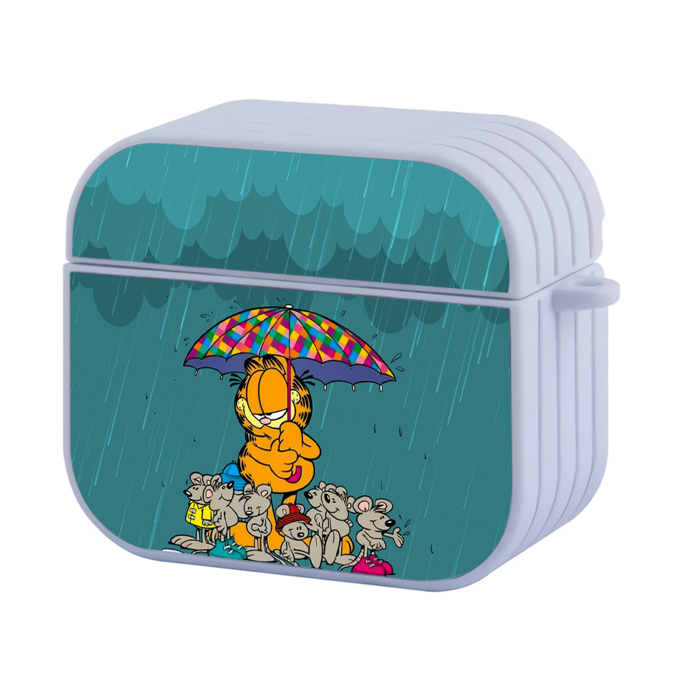 Garfield Shelter from The Pouring Rain Hard Plastic Case Cover For Apple Airpods 3