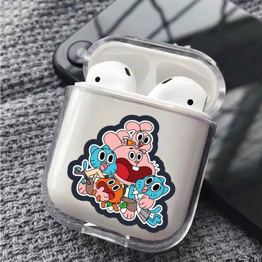Gumball Watterson Family Protective Clear Case Cover For Apple Airpods