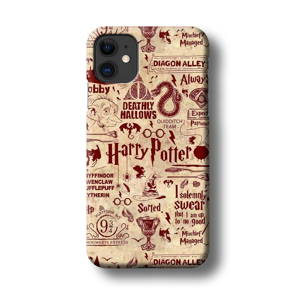 Harry Potter Paper of Map iPhone 11 Case