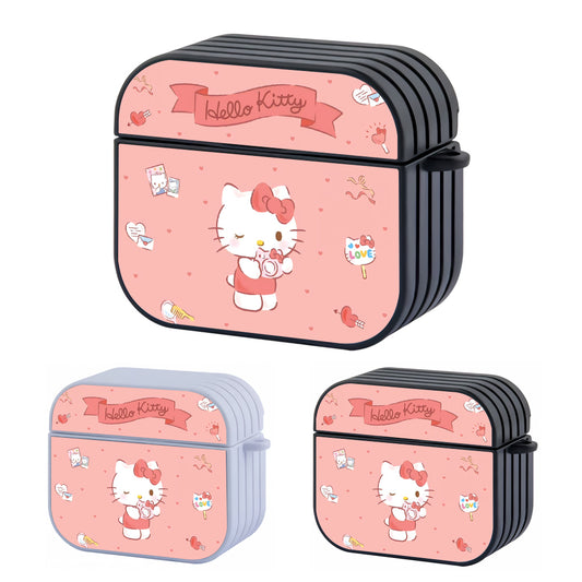 Hello Kitty Cute Photographer in Action Hard Plastic Case Cover For Apple Airpods 3