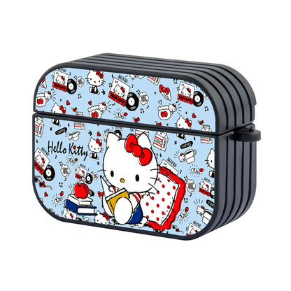 Hello Kitty Open Minds by Reading Hard Plastic Case Cover For Apple Airpods Pro