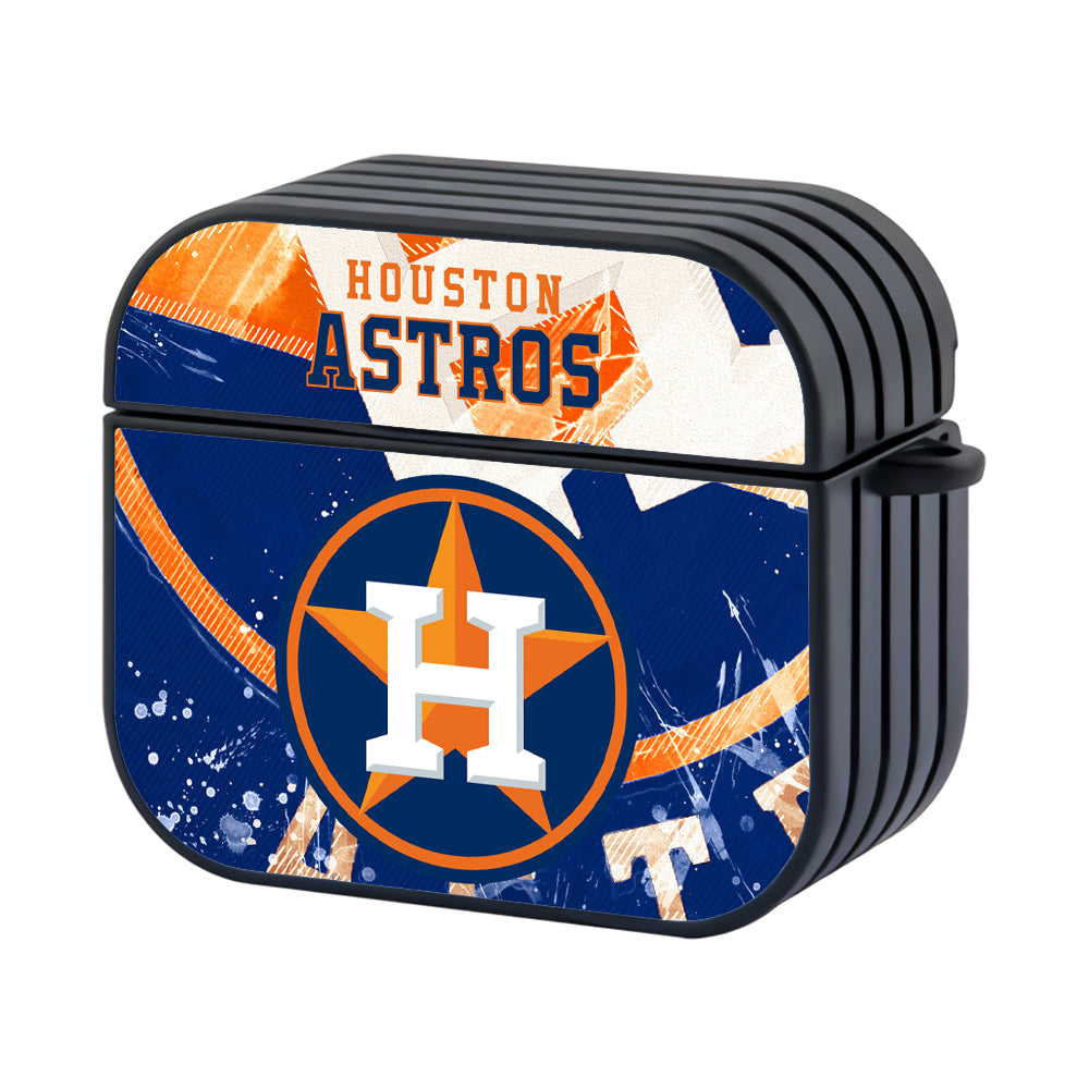 Houston Astros MLB Logo on Banner Hard Plastic Case Cover For Apple Airpods 3