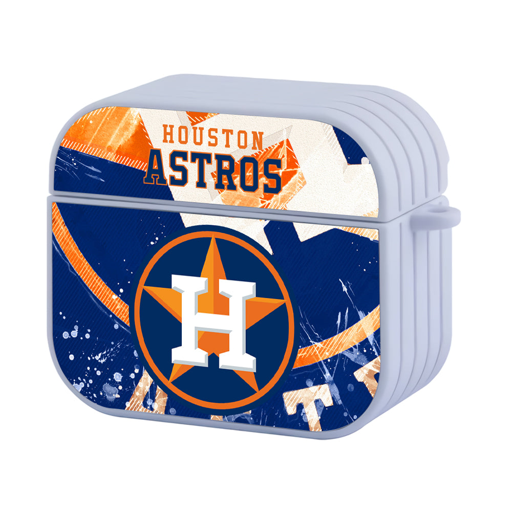 Houston Astros MLB Logo on Banner Hard Plastic Case Cover For Apple Airpods 3