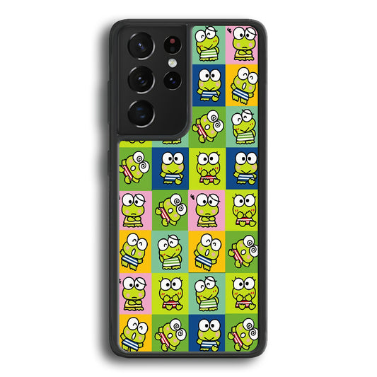 Keroppi Expression on Square Frame Samsung Galaxy S21 Ultra Case