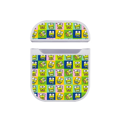 Keroppi Pattern Color Square Hard Plastic Case Cover For Apple Airpods