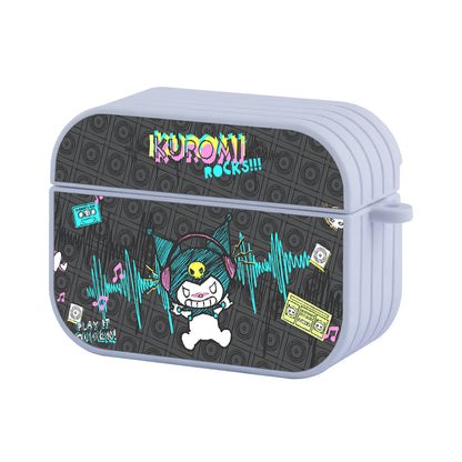 Kuromi Rocks and Play It Louder Hard Plastic Case Cover For Apple Airpods Pro