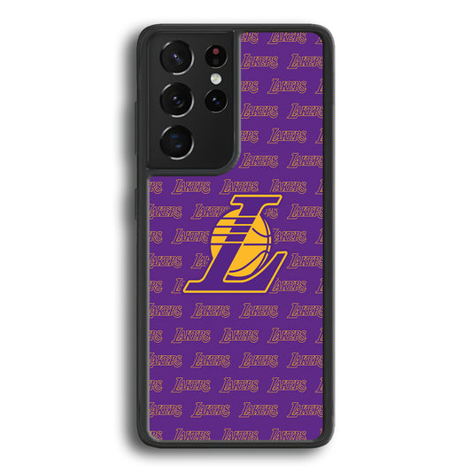 LA Lakers Neat Pattern Samsung Galaxy S21 Ultra Case