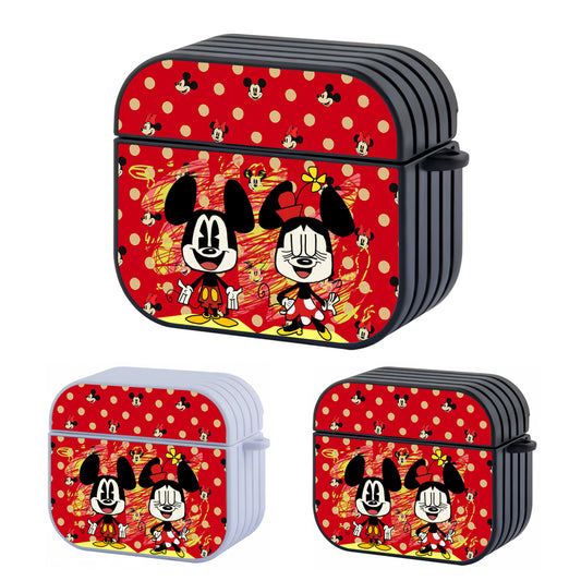 Mickey Mouse Both to be Happy Hard Plastic Case Cover For Apple Airpods 3