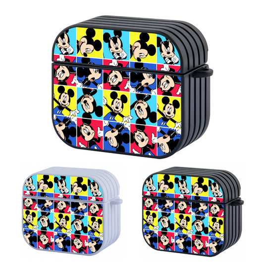 Mickey Mouse Color Blocks Hard Plastic Case Cover For Apple Airpods 3