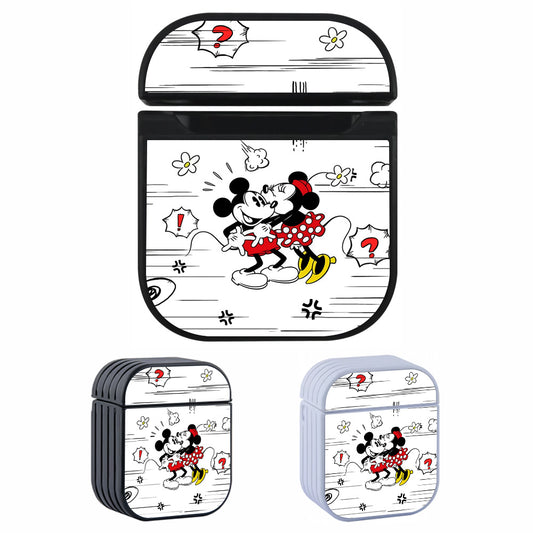 Mickey Mouse Couple in Love Hard Plastic Case Cover For Apple Airpods