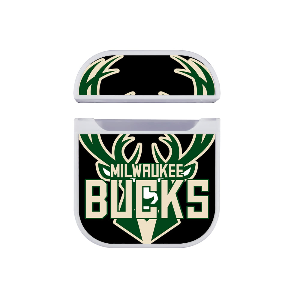 Milwaukee Bucks Bold Emblem Hard Plastic Case Cover For Apple Airpods