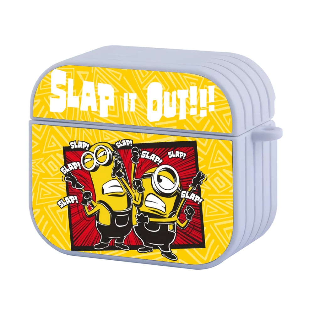 Minions Fight Between Two Men Hard Plastic Case Cover For Apple Airpods 3