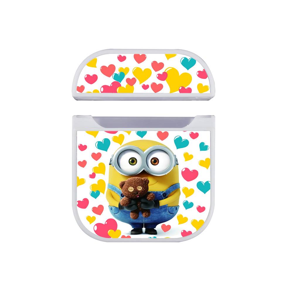 Minions Love Background Hard Plastic Case Cover For Apple Airpods