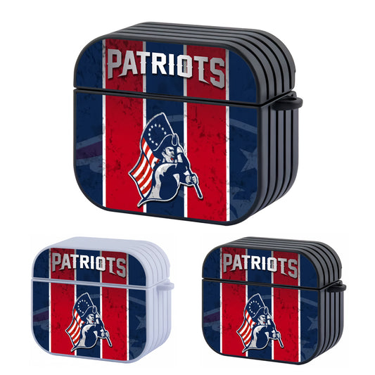 New England Patriots NFL Vintage Vector Art Hard Plastic Case Cover For Apple Airpods 3