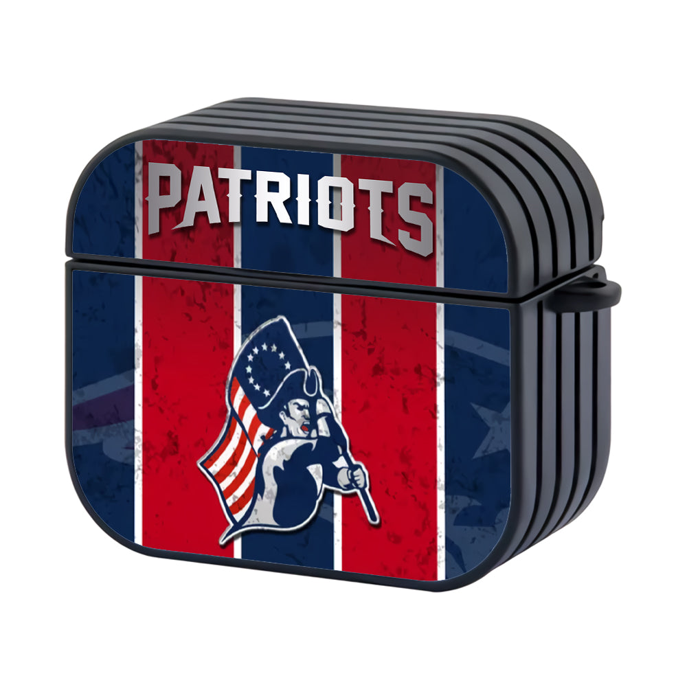 New England Patriots NFL Vintage Vector Art Hard Plastic Case Cover For Apple Airpods 3