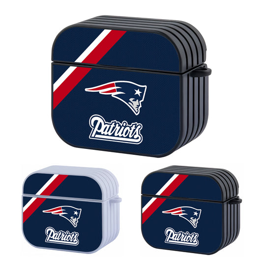 New England Patriots White Red Shawl Hard Plastic Case Cover For Apple Airpods 3