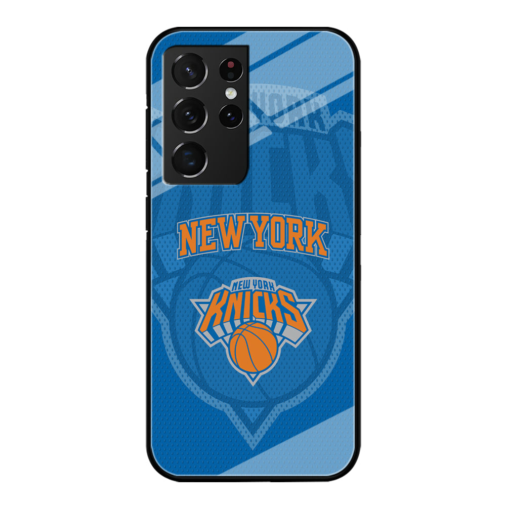 New York Knicks The Ball Blue Patern Samsung Galaxy S21 Ultra Case