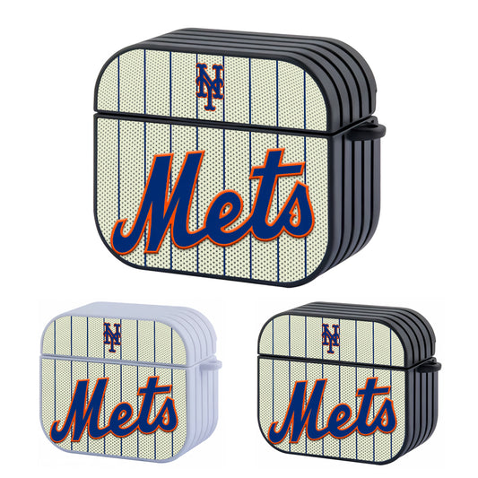 New York Mets Shadows Form Hard Plastic Case Cover For Apple Airpods 3