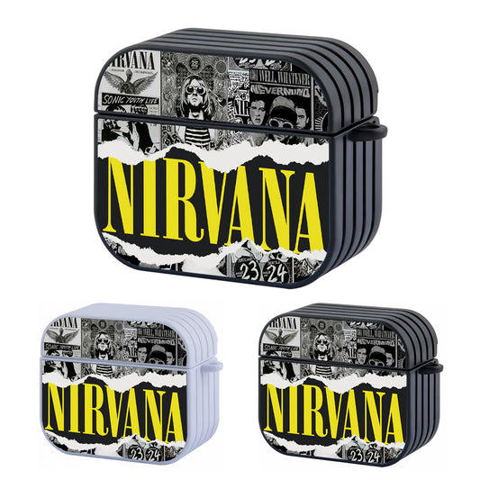 Nirvana Collage Storage Hard Plastic Case Cover For Apple Airpods 3