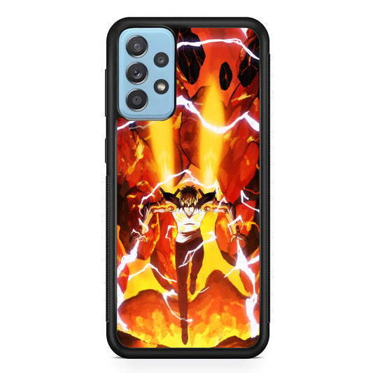 One Punch Man Genos Red Flaming Soil Samsung Galaxy A72 Case