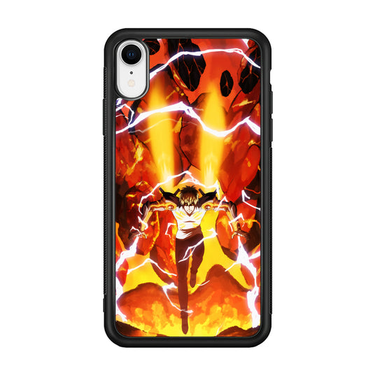 One Punch Man Genos Red Flaming Soil iPhone XR Case