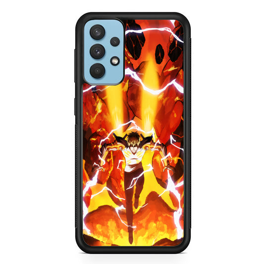 One Punch Man Genos Red Flaming Soil Samsung Galaxy A32 Case